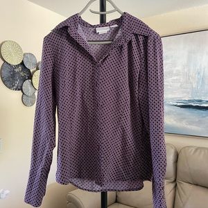 Purple Worthington Women’s Long Sleeve Button Down Shirt (M)